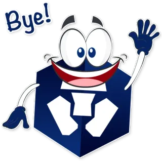 👋 Bye! desenho animado, personagem, mascote, saudação, acenando, despedida, tchau telegram sticker