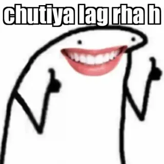 😂 chutiya lag rha h offensive, insult, meme, cartoon, text, hindi telegram sticker