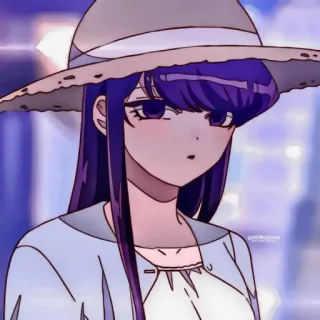 ⛓ Komi Shouko Komi Can't Communicate anime, chica, sombrero, Komi can't communicate, Komi Shouko, linda telegram sticker