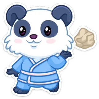 ☺️ Panda, Kreskówka, Zwierzę, Słodki, Naklejka, Sztuki walki telegram sticker