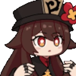 😟 Hu Tao Genshin Impact 胡桃, 原神, 动漫, 游戏, 角色, 可爱, 卡哇伊 telegram sticker