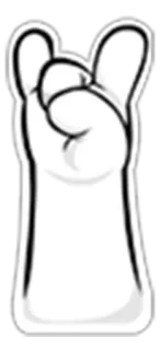 👌 Gesto della mano, Rock on, Metal, Segno telegram sticker