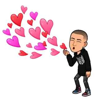 🌟 hati, cinta, kartun, ciuman, stiker telegram sticker