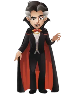 🧛‍♂ Dracula vampiro, halloween, cartone animato, conte, dracula telegram sticker