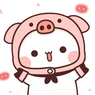 ☺️ carino, maiale, cartone animato, animale, kawaii, rosa, cappello telegram sticker