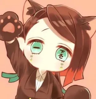 💤 下壱 Anime, Orelhas de gato, Chibi, Mangá, Adesivo, Fofo whatsapp sticker