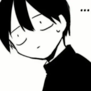 🗞 ... Anime, Mangá, Desenho animado, Preto e branco, Expressão, Chocado telegram sticker