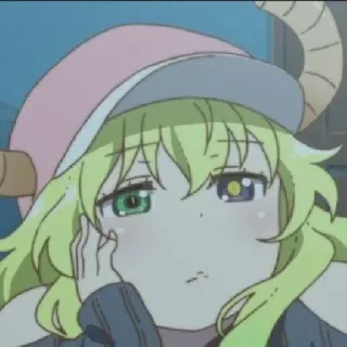 😕 Lucoa Miss Kobayashi's Dragon Maid Anime, Lucoa, Miss Kobayashi's Dragon Maid, Naga, Perempuan, Kartun telegram sticker