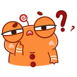 🤔 Cartoon, Frage, Denken, Orange, Sticker, Verwirrt telegram sticker