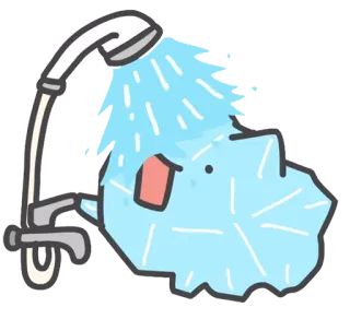 🚿 chuveiro, água, limpo, desenho animado, fofo telegram sticker