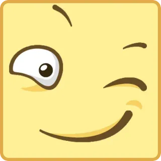 😉 Emoji, Uśmiech, Mrugnięcie, Twarz, Wyraz, Kreskówka telegram sticker