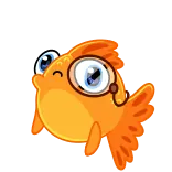 🧐 cá, kính một mắt, cá vàng, phim hoạt hình, động vật telegram sticker