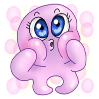 🙃 Dessin animé, Mignon, Personnage, Rose, Adorable, Art numérique telegram sticker