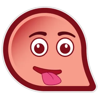 😛 Emoji, Wajah, Lidah, Lucu, Kartun telegram sticker