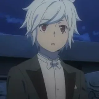 🗻 Bell Cranel Is It Wrong to Try to Pick Up Girls in a Dungeon? Anime, Personaggio, Capelli Bianchi, Occhi Rossi, Smoking telegram sticker