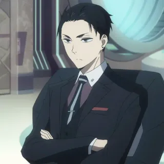 💵 Daisuke Kambe The Millionaire Detective Balance: Unlimited Anime, Daisuke Kambe, Millionärsdetektiv, Charakter, Anzug, Krawatte, Reich, Hübsch telegram sticker