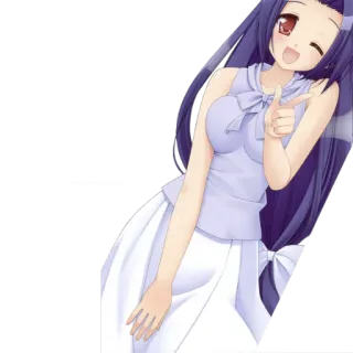 😜 Anime, Dessin animé, Fille, Signe de paix, Mignon, Personnage telegram sticker