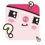 🤔 schwein, fragezeichen, verwirrt, süß, cartoon, rosa telegram sticker