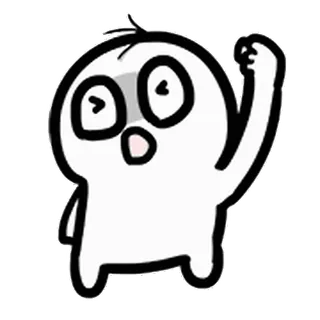 😯 Cartoon, Figur, Illustration, Lustig, Weiß, Minimalistisch, Strichmännchen whatsapp sticker