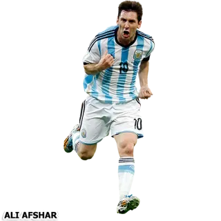 ⚽ Lionel Messi ALI'AFSHAR sepak bola, sepak bola, olahraga, atlet, Argentina, Messi telegram sticker
