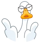 ๐ goose, bird, middle finger, offensive, cartoon whatsapp sticker