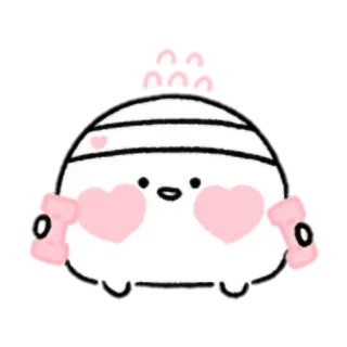 🏃‍♂️ dễ thương, hoạt hình, tạ tay, tập thể dục, trái tim, thể dục telegram sticker