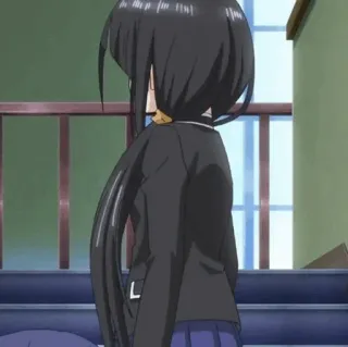 🍷 anime, girl, school uniform, black hair, student telegram sticker