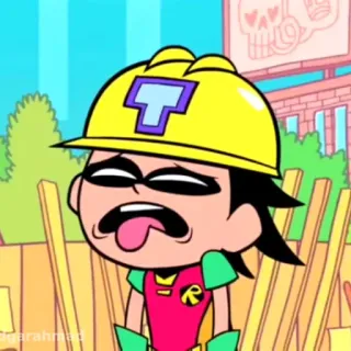 🤢 Robin Teen Titans Go! Cartone animato, Teen Titans, Robin, Costruzione, Infastidito telegram sticker