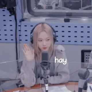 ☕ hay saluto, onda, ciao, ragazza, coreano, K-pop telegram sticker