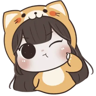 ☃️ Anime, Meisje, Schattig, Kawaii, Chibi, Cartoon whatsapp sticker