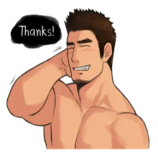 😄 Thanks! man, muscle, smile, thanks telegram sticker