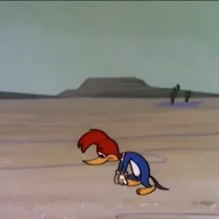 😖 Woody Woodpecker Cartone animato, Woody Woodpecker, Divertente, Deserto, Triste whatsapp sticker