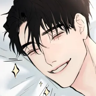 🧋 man, smile, sparkle, art, drawing, illustration telegram sticker