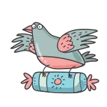 🍬 Vogel, Taube, Süßigkeit, Cartoon, Sticker telegram sticker