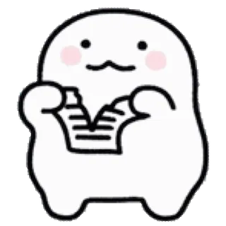 💬 милый, мультяшный, персонаж, белый, капля, рваная бумага whatsapp sticker