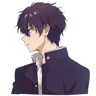 😐 anime, school uniform, character, boy, teenager, portrait telegram sticker