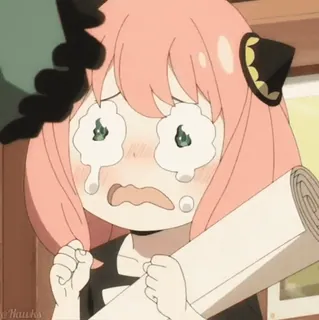 🤍 Anya Forger Spy x Family Anime, Pleurs, Triste, Anya, Spy x Family, Personnage whatsapp sticker
