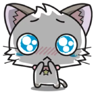☺️ gato, fofo, anime, triste, desenho animado, kawaii whatsapp sticker