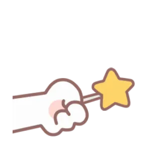 💗 pata de gato, estrella, varita, lindo, kawaii, magia telegram sticker
