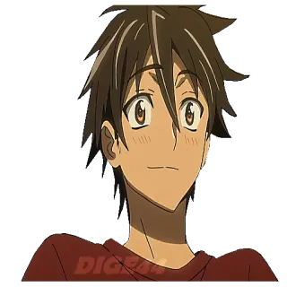 😅 DIG24 anime, cartoon, man, portrait, brown hair telegram sticker