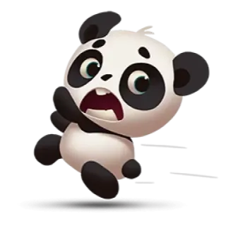 🤭 Panda, Dier, Sticker, Leuk, Cartoon, Angst, Schok telegram sticker