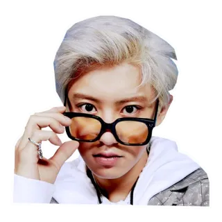 🤓 hombre, gafas, persona, retrato, celebridad, kpop, cantante, actor whatsapp sticker
