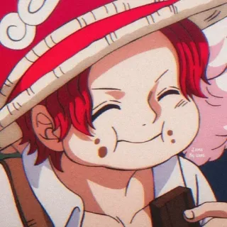 😊 Shanks One Piece シャンクス, ワンピース, アニメ, マンガ, 海賊, 赤髪, 笑顔, キャラクター telegram sticker