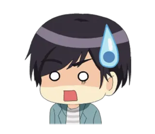 😓 Anime, Manga, Scioccato, Sudore, Cartone animato, Preoccupato, Chibi telegram sticker