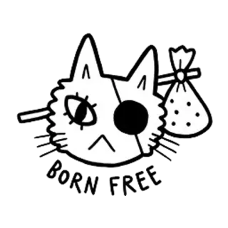 🙁 Katze, Aufnäher, Weiß, Schwarz, Tasche, Reisen telegram sticker