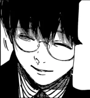 🖤 Anime, Manga, Personaggio, Occhiali, Sorriso telegram sticker