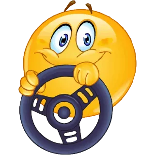 🚙 Emoji, Fahren, Lenkrad, Gelb, Gesicht telegram sticker