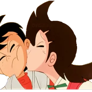 😘 baiser, dessin animé, amitié, affection, amour, animé whatsapp sticker