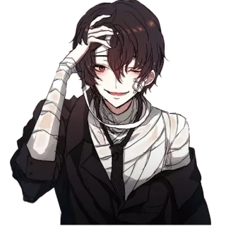 😜 Dazai Osamu Bungo Stray Dogs Anime, Verbände, Charakter, Dazai, Bungo Stray Dogs telegram sticker