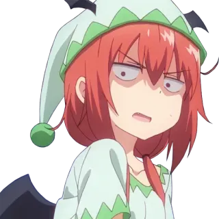 🤨 Satania McDowell Kurumizawa Gabriel DropOut Anime, Satania, Gabriel Dropout, Demon, Zły, Zirytowany whatsapp sticker